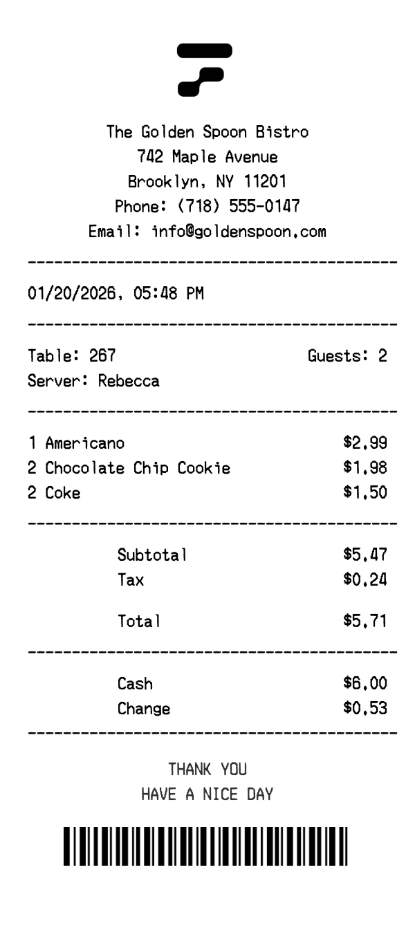 Receipt Preview